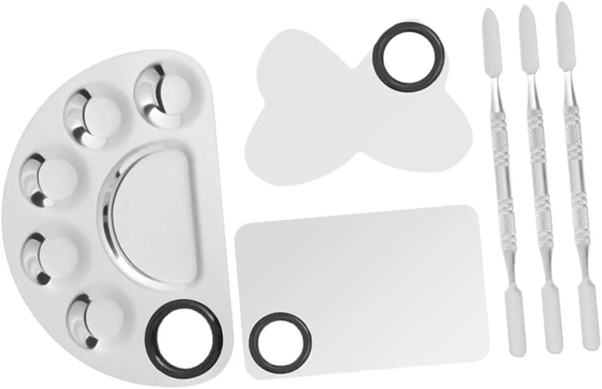 Палитра для смешивания красок для ногтей Stainless Steel Silver Beatifufu