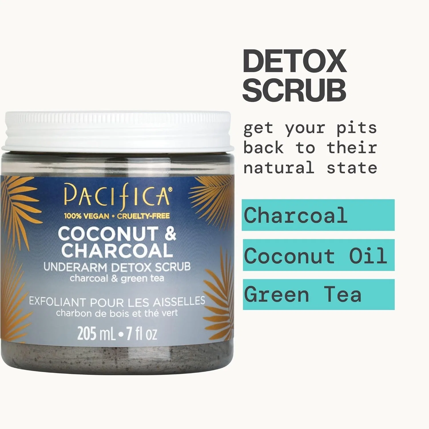 Веганский детокс-скраб для тела Pacifica Beauty Coconut & Charcoal Pacifica — фото 4