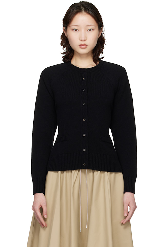 

Кардиган с открытой спиной из мериносовой шерсти Cordera, черный