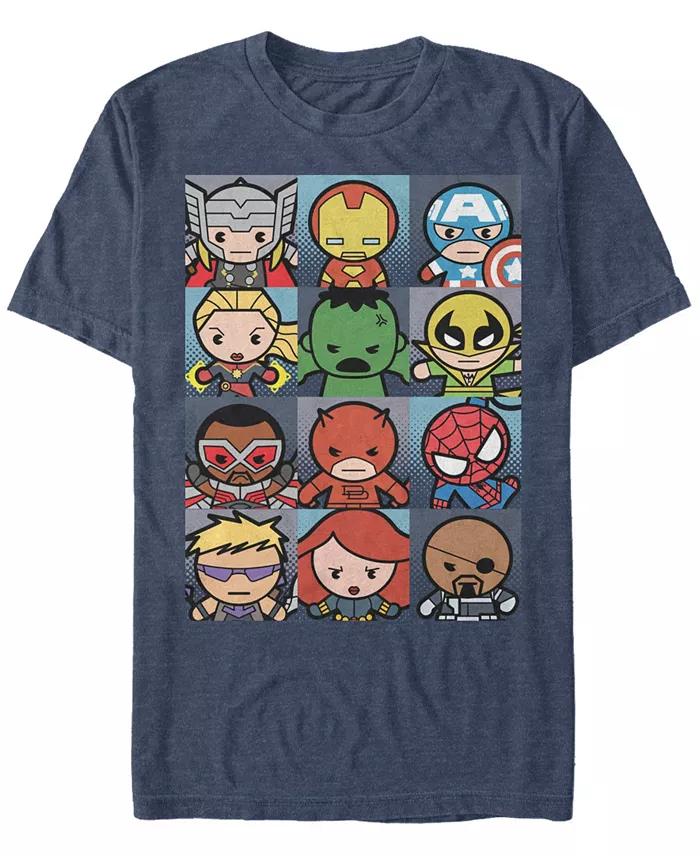 

Футболка с коротким рукавом Marvel Men's Comic Collection Kawaii Avenger Boxes Fifth Sun, синий