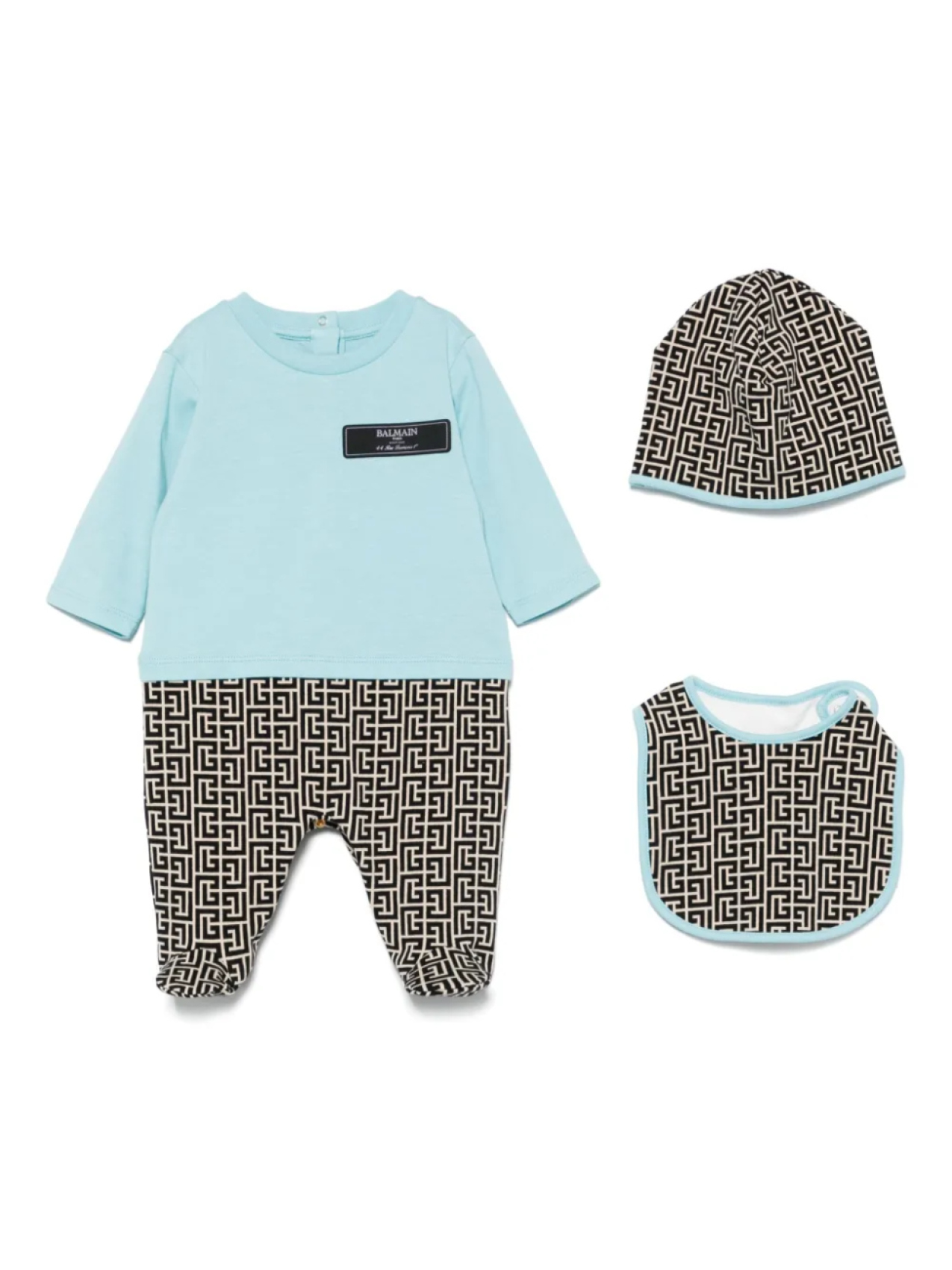 

PB-monogram babygrow комплект (набор из трех штук) Balmain Kids, синий