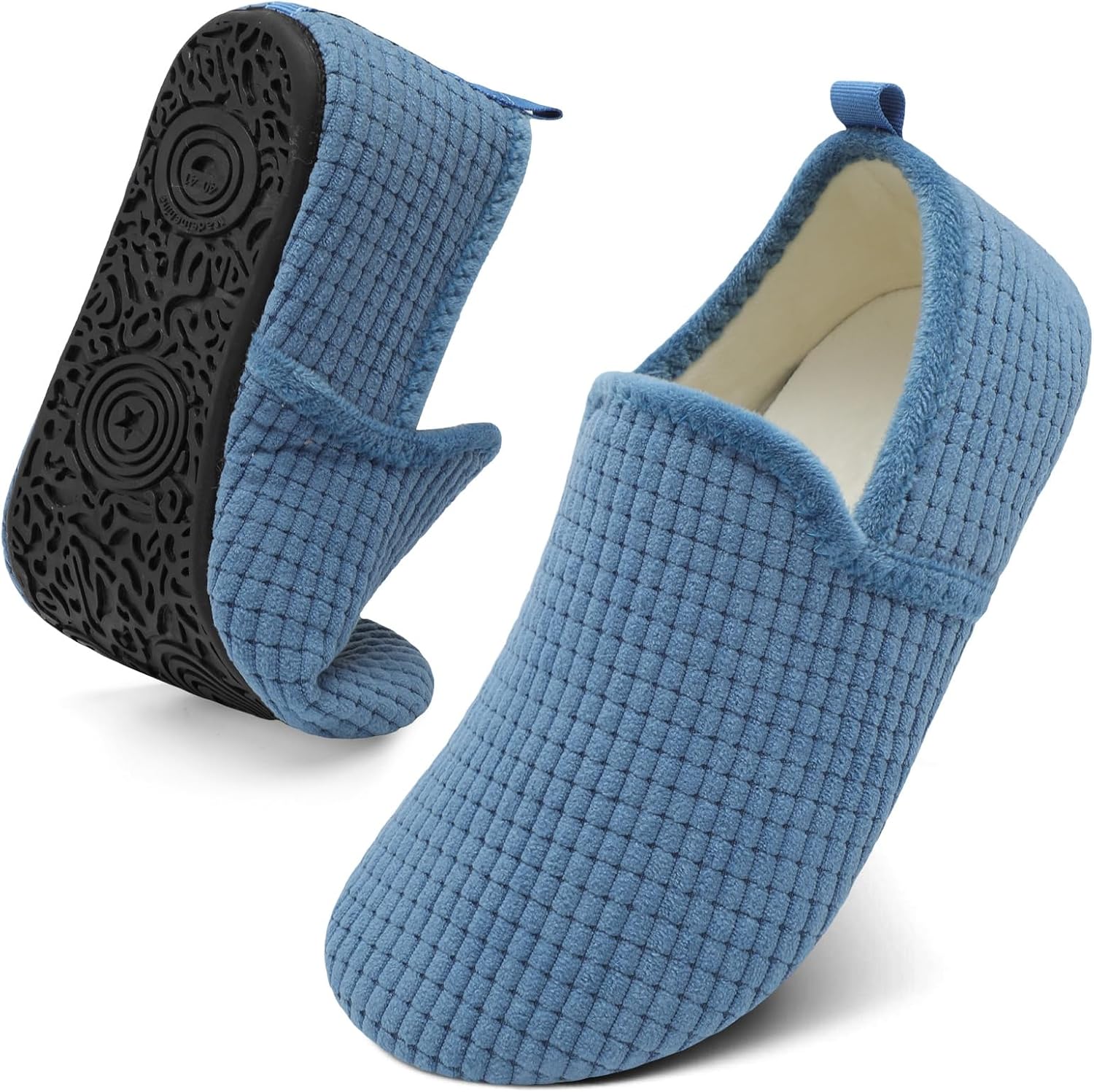 

Тапочки Spesoul для женщин и мужчин с меховой подкладкой, для дома, с мягкой резиновой подошвой, носки-тапочки, удобно надевать, для спальни, дома, офиса, путешествий и йоги, голубой