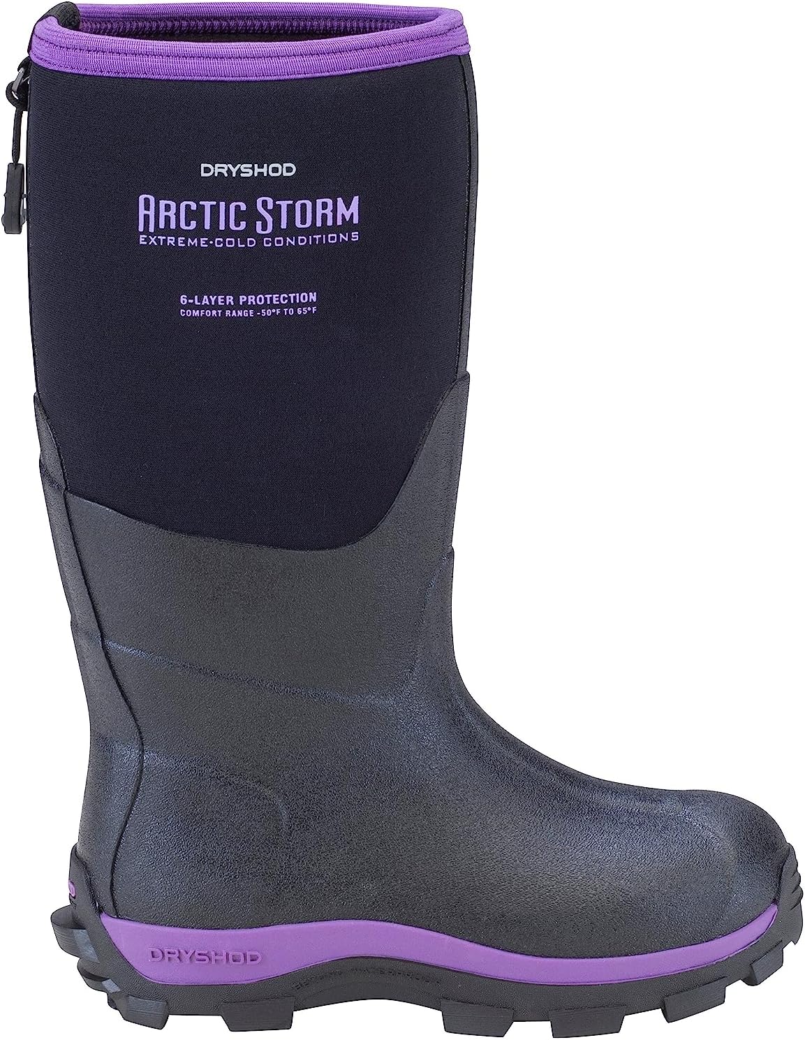 Зимние сапоги Dryshod Arctic Storm для мальчиков, Морозостойкие, Водонепроницаемые, С утеплителем, ARS-KD, черный/фиолетовый — фото 3