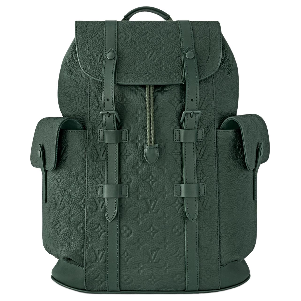 

LOUIS VUITTON Рюкзак CHRISTOPHER Taurillon Monogram Embossed из натуральной кожи, средний, мужской, Forest Green