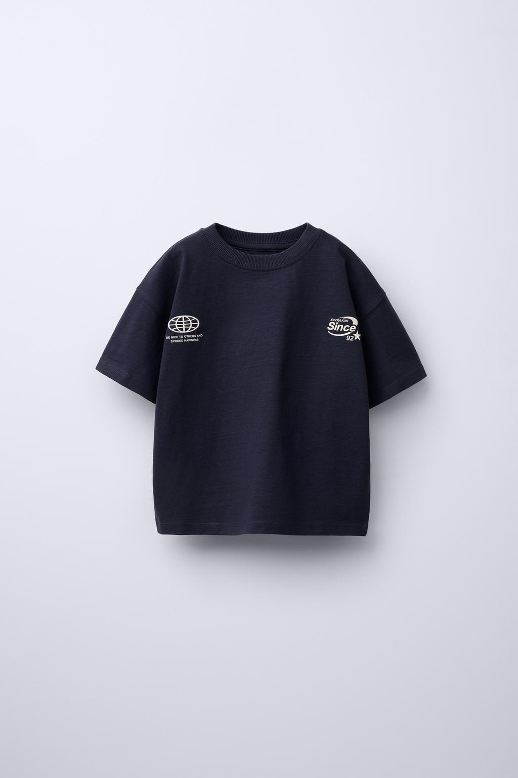

Футболка с лозунгом heavyweight ZARA, синий