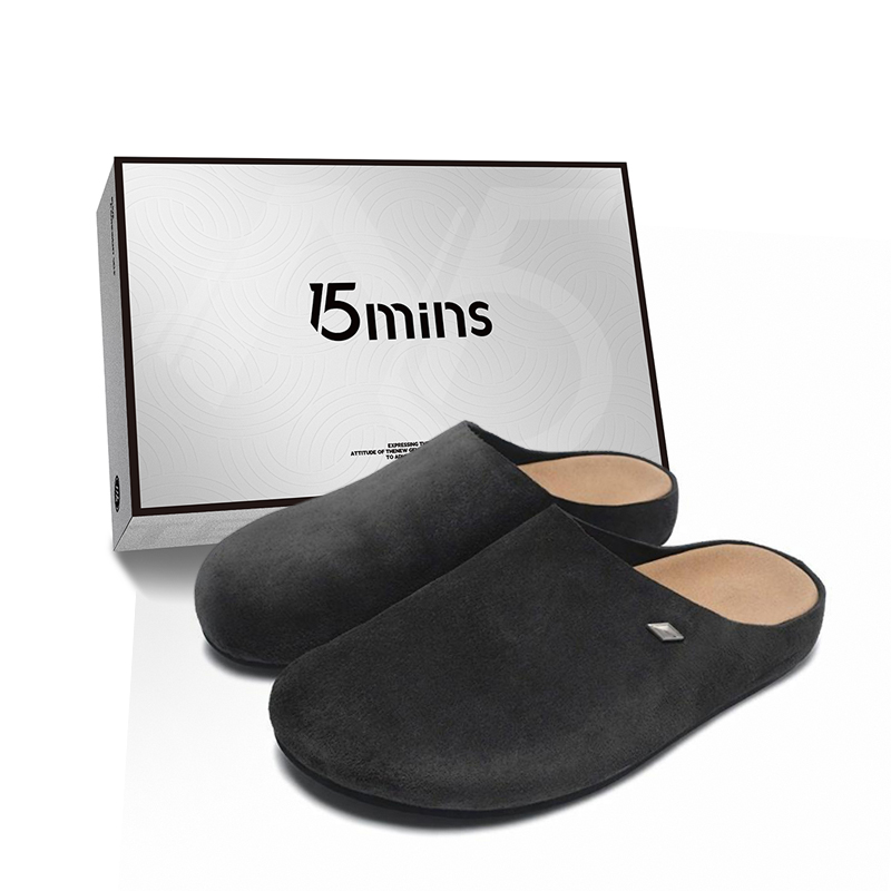 

15 MINS Тихие устойчивые к истиранию закрытые тапочки унисекс черные, цвет Black