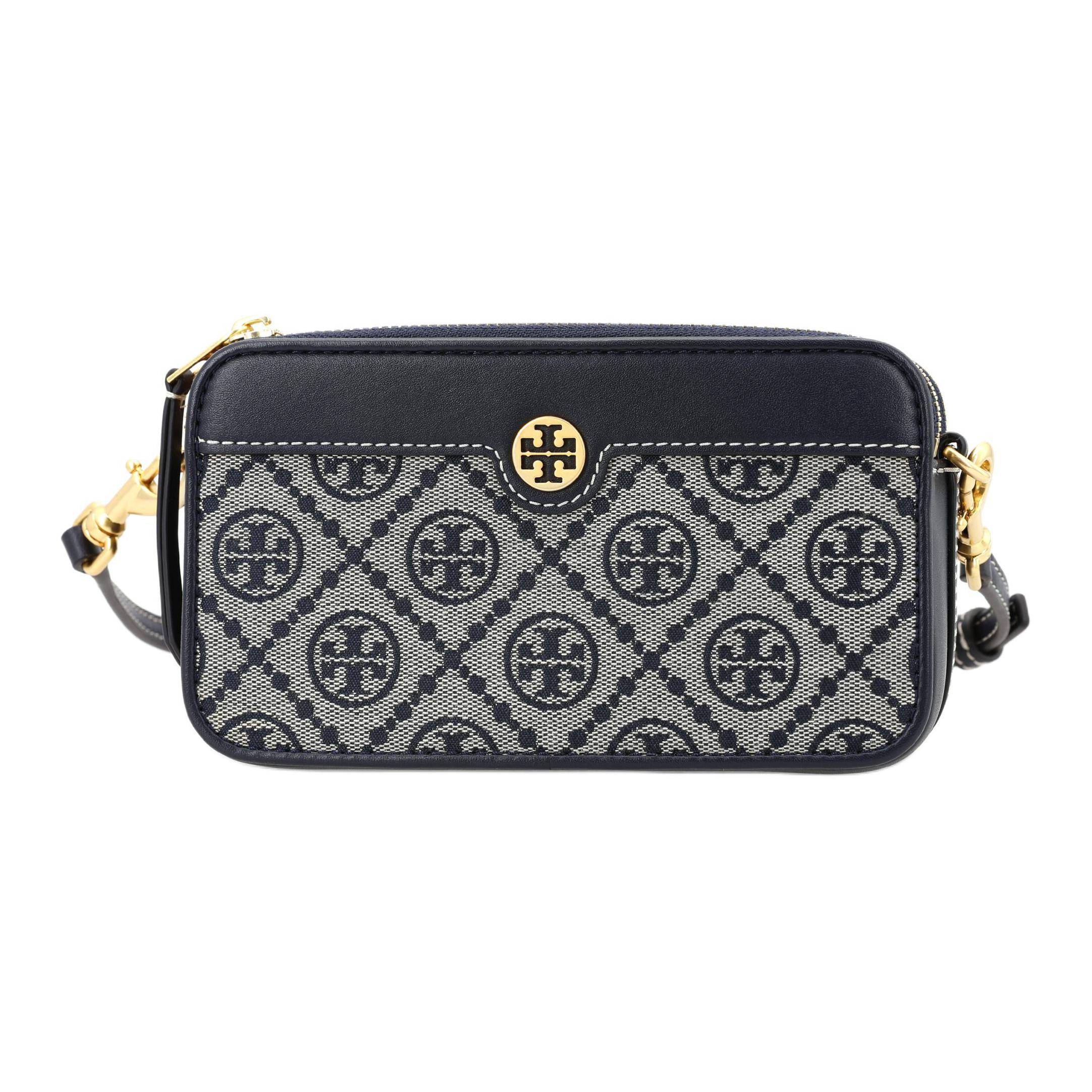 

Сумка через плечо холщовая мини женская темно-синяя TORY BURCH