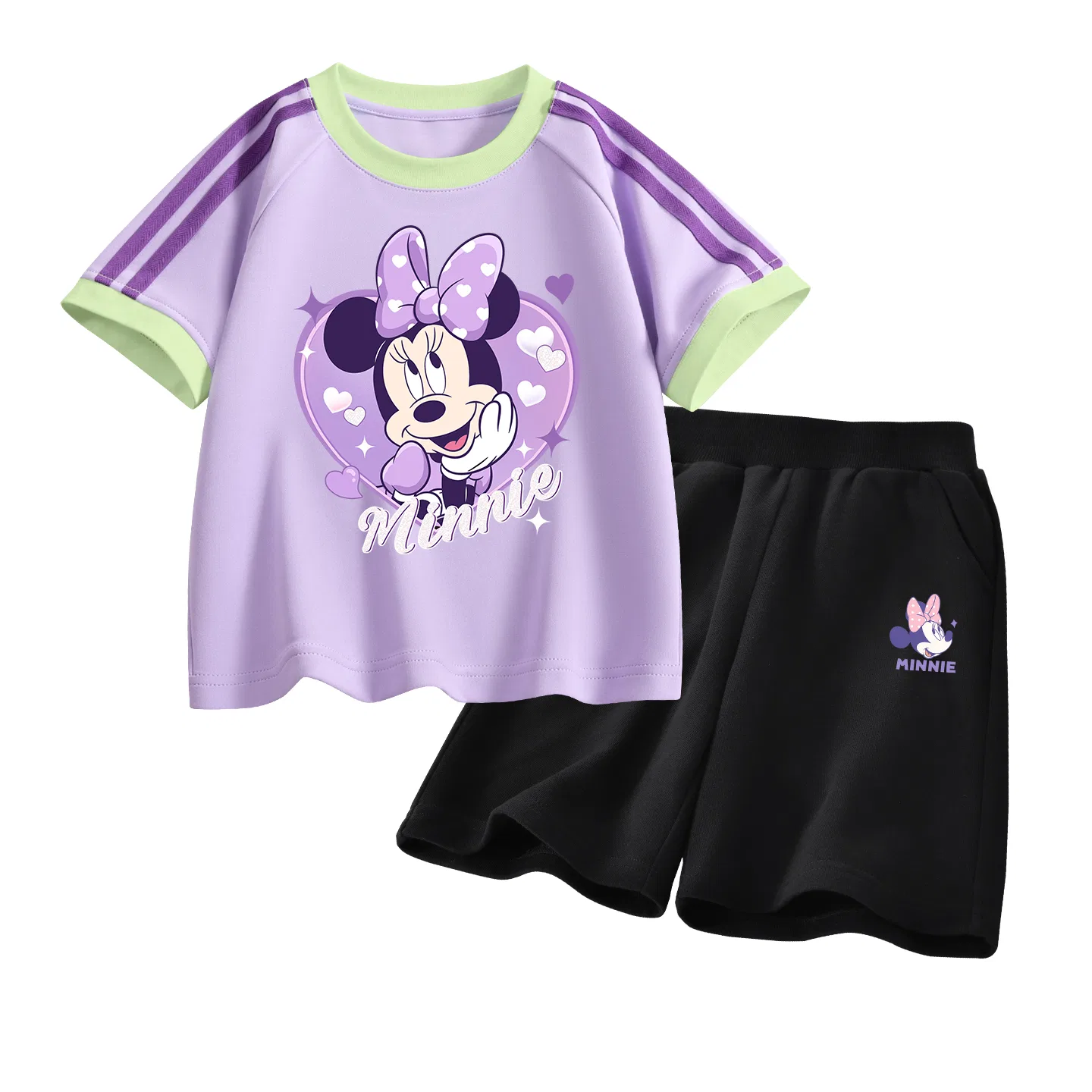 Детский спортивный костюм Casual Sportswear 2 Piece Set Disney, Di Peach Heartling Sky Purple+Di Nini Knot K Black