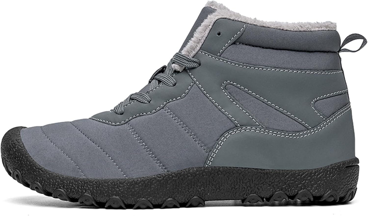 

Мужские зимние толстые плюшевые теплые ботинки для пожилых для улицы и снега Generic, серый