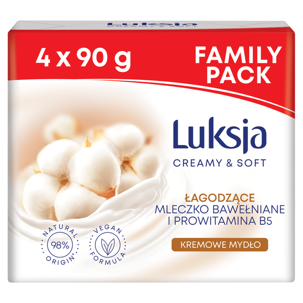 

Набор: кремовое мыло, 4x90 г Luksja Creamy&Soft