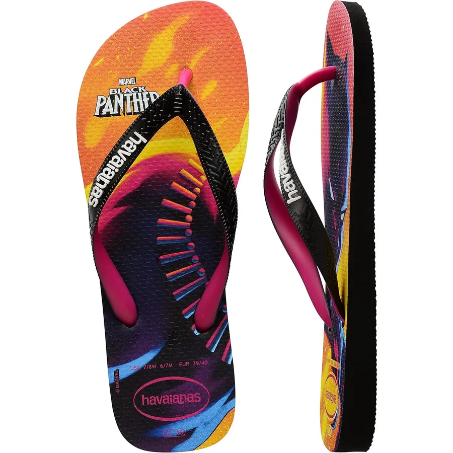 Вьетнамки Havaianas Top Marvel, черный/розовый — фото 3