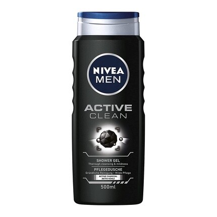 

Мужской активный чистый гель для душа 500мл, Nivea