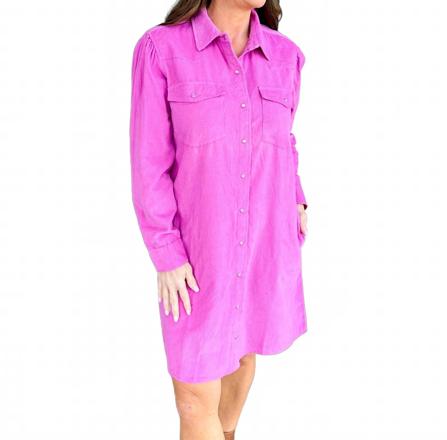 

Кордовая мини-платье с застежкой на пуговицах в вишневом цвете Ivy Jane, Cerise