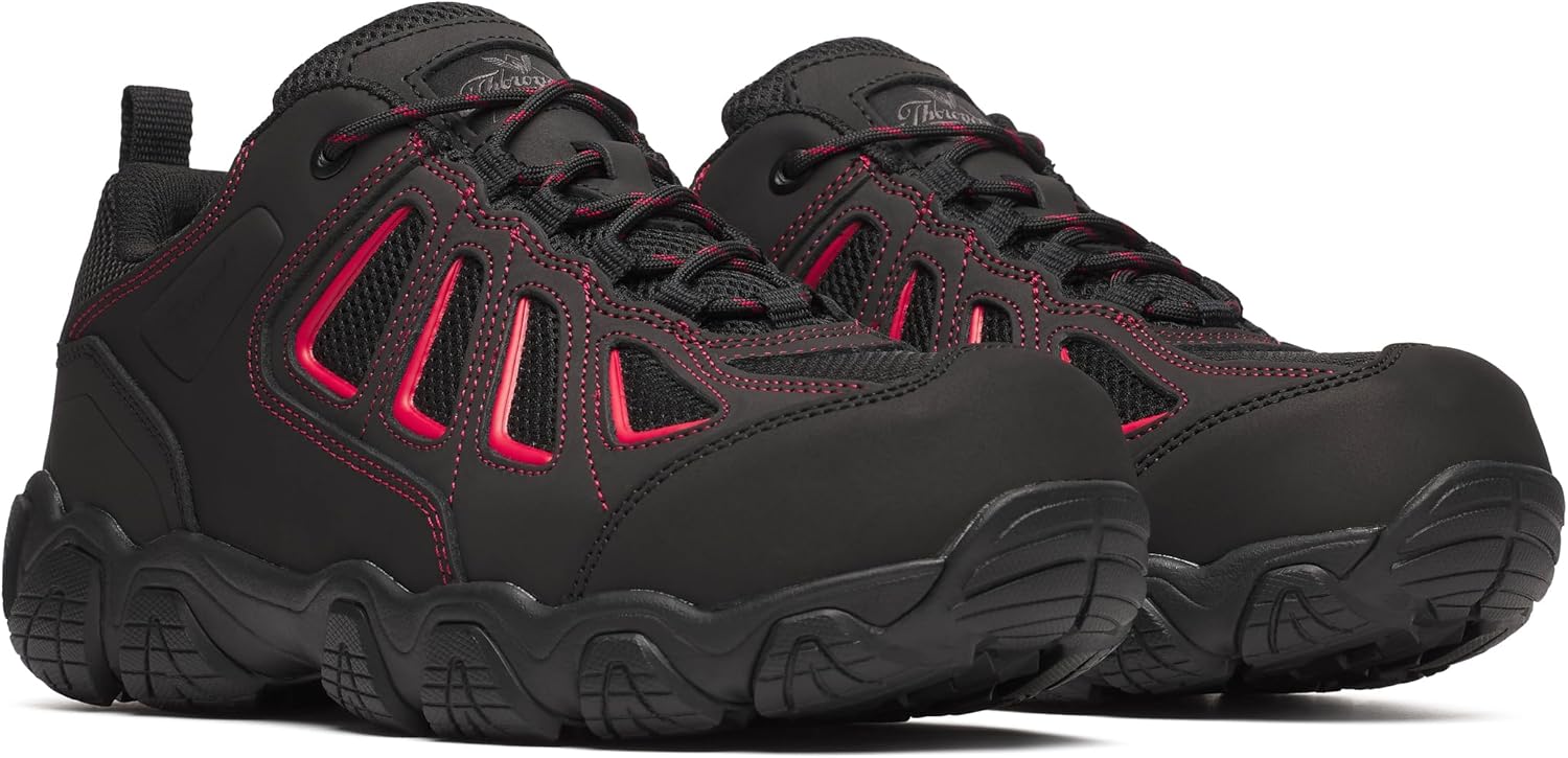 

Мужские туфли Thorogood Crosstrex Series SD Oxford с композитным защитным носком, походные ботинки, черный/красный