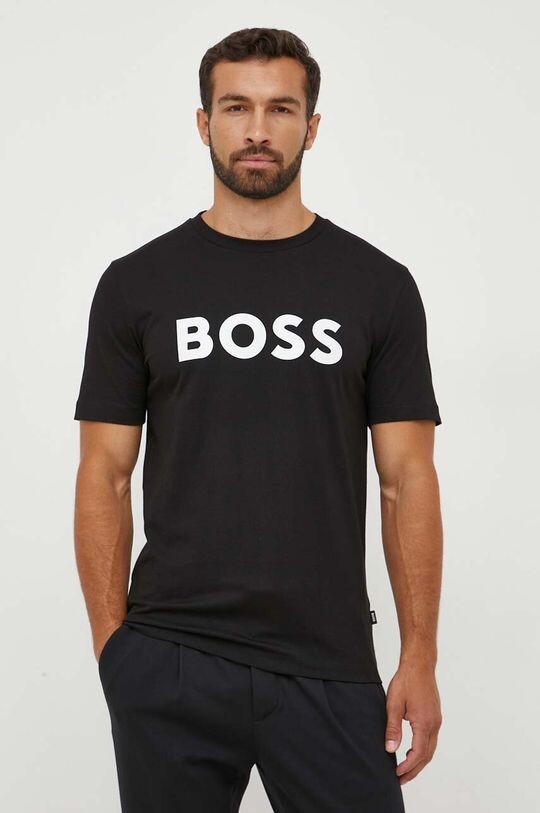 

Хлопковая футболка BOSS Boss, черный