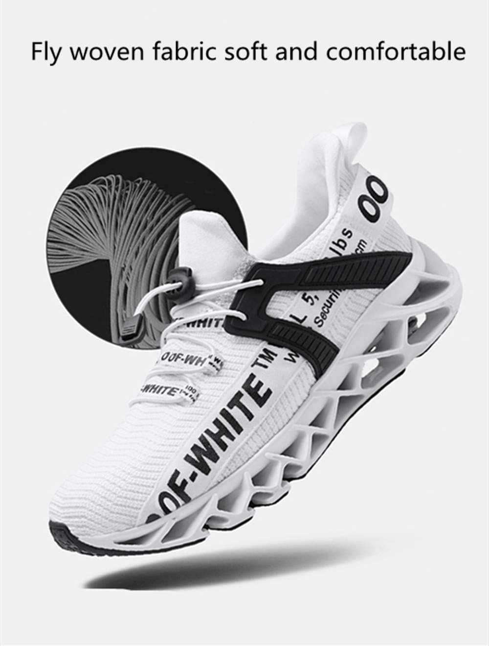 Унисекс повседневные кроссовки с шнуровкой, дышащей сеткой, на эластичной подошве, для бега и тенниса, с противоскользящей подошвой Asifn, белый — фото 2