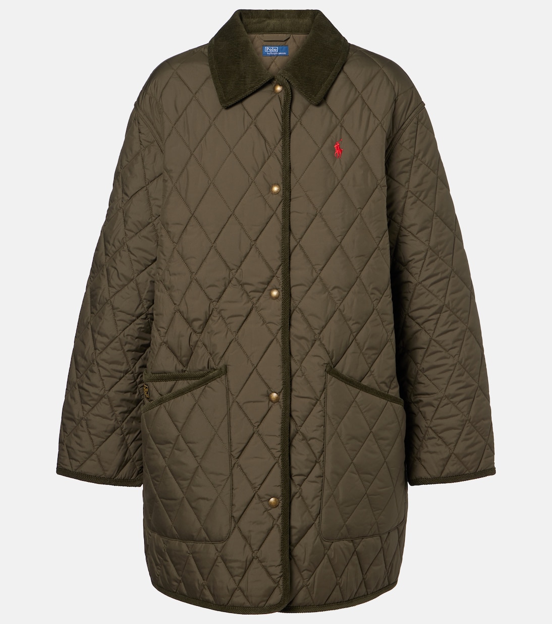 

Стеганая куртка с отделкой из вельвета Polo Ralph Lauren, Ranger Green