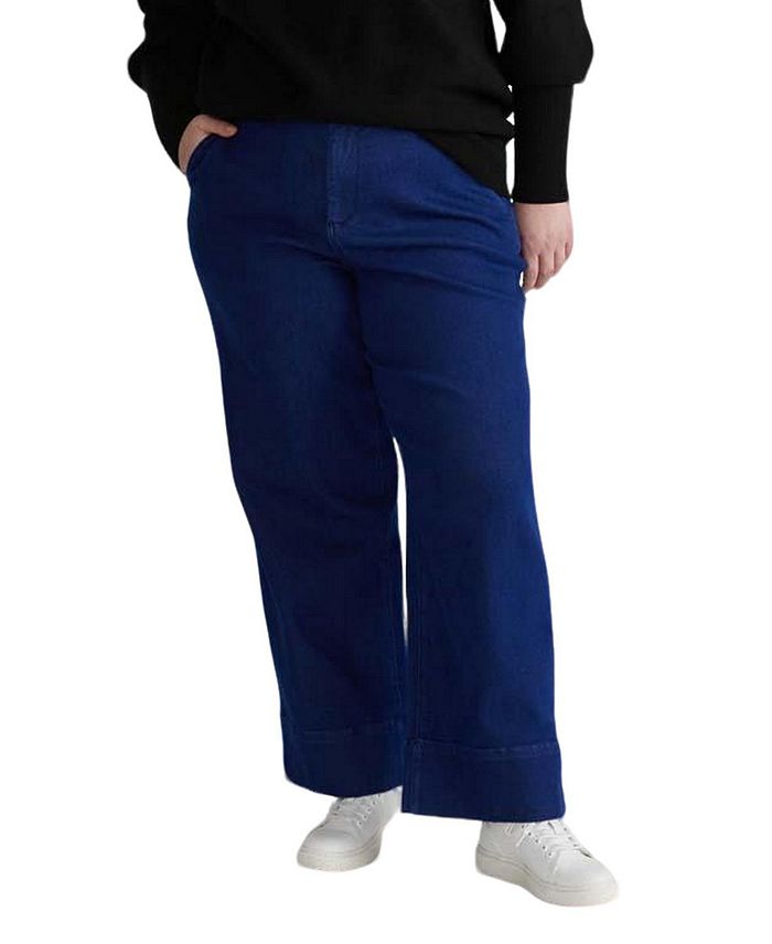 

Женские джинсы Katie High Rise Crossover с эффектом потертости, синие Universal Standard, синий