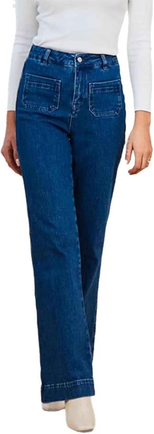 

Женские джинсовые джоггеры с высокой талией и карманом