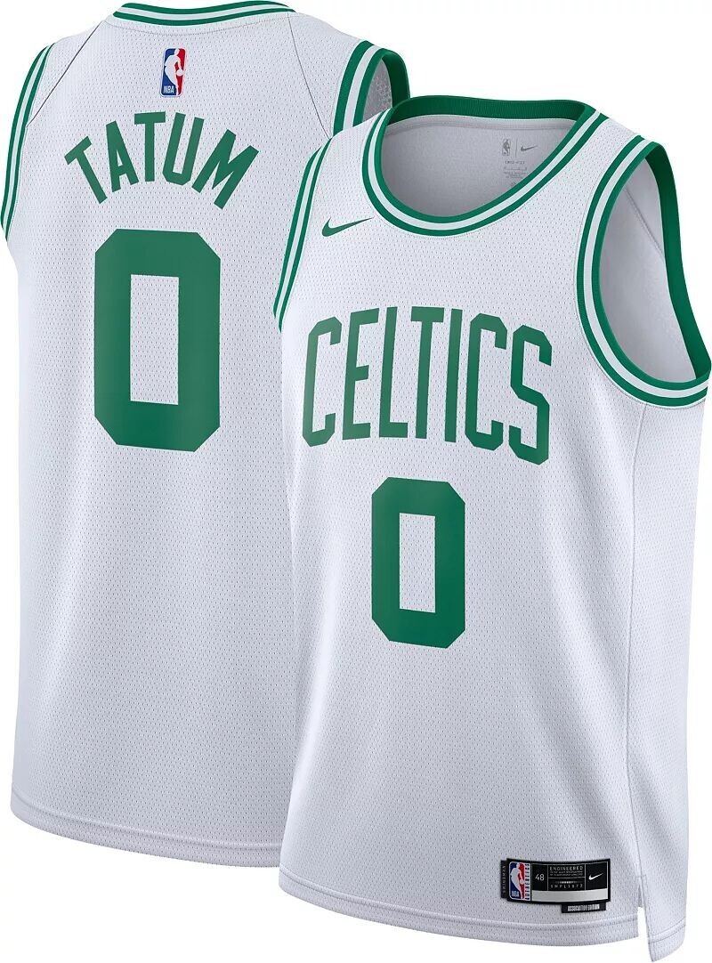 

Мужская белая майка Nike Boston Celtics Jayson Tatum #0 Dri-FIT Swingman