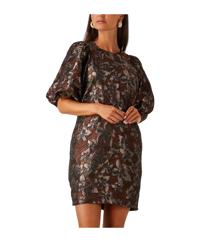 

Бронзовое мини-платье для вечеринок, идеально подходящее для гламурных вечеров. Notre-V, мультиколор