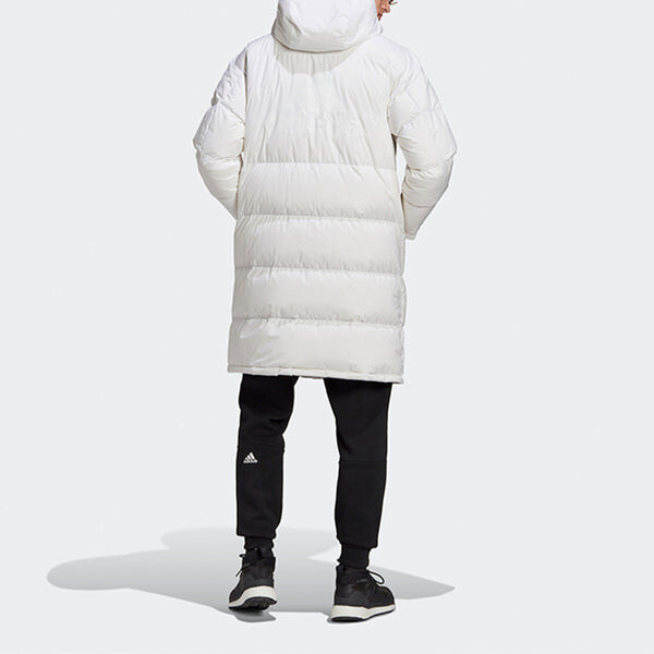 Пуховик adidas Puffy Long Co Hooded Down Jacket Men's White, белый — фото 3