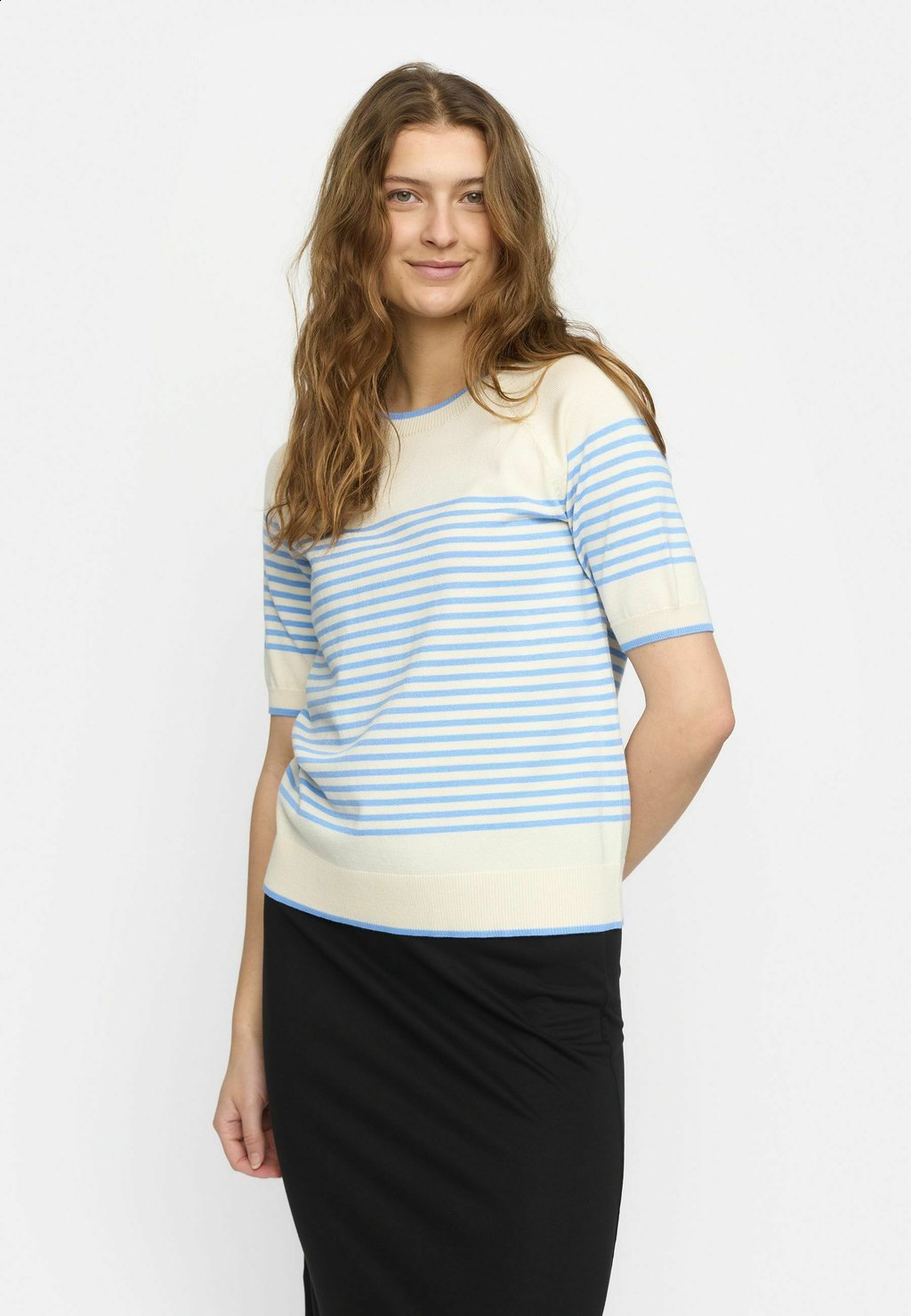 

Футболка с принтом MARLA SS O-NECK STRIPE Soft Rebels, синий