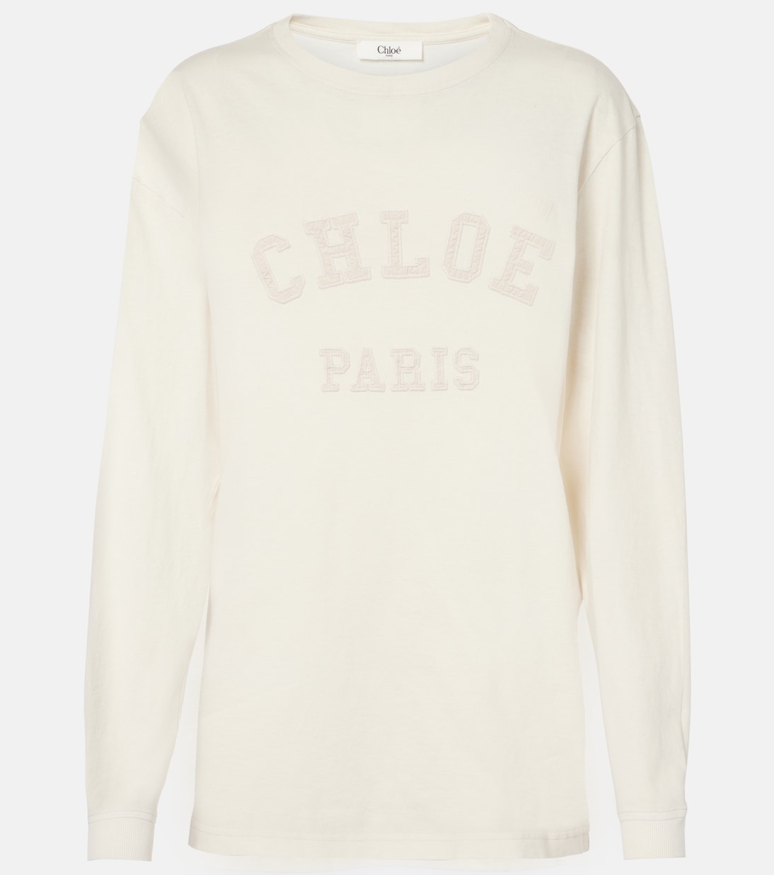 

Хлопковый свитер с логотипом Chloé, Coconut Milk