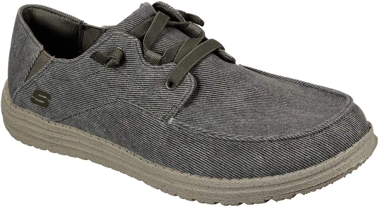 Мужские парусиновые мокасины без шнуровки Skechers Melson Raymon, Olive Green
