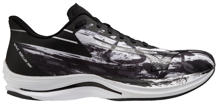

Кроссовки Mizuno Wave Rebellion Sonic 'White Black Paint Stroke', белый