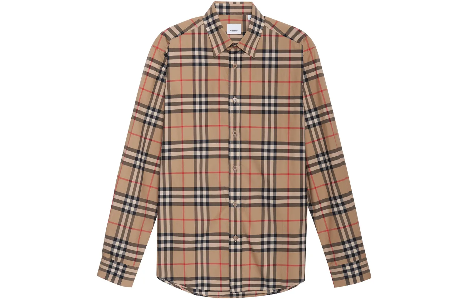 Рубашка Burberry в клетку, хаки — фото 3