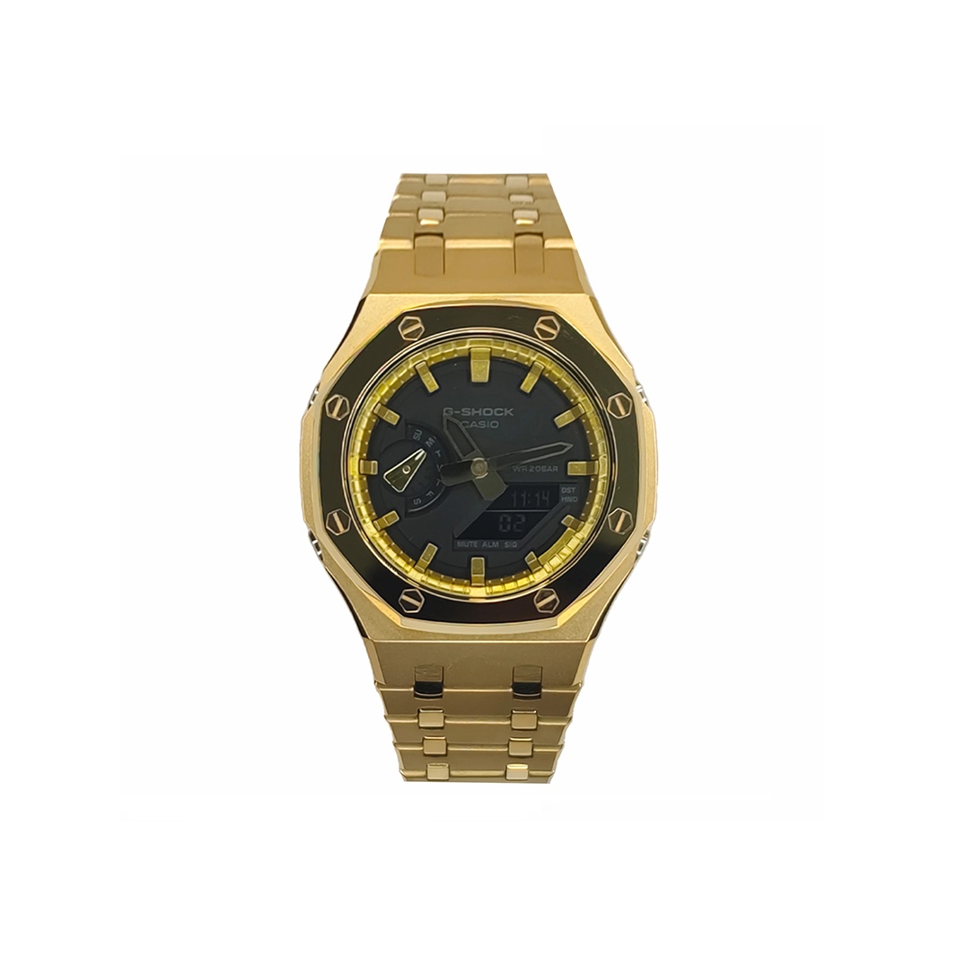 

CASIO Часы Men Liquid Crystal/Analog Dual Display Series Black Watch, Gilded Metal