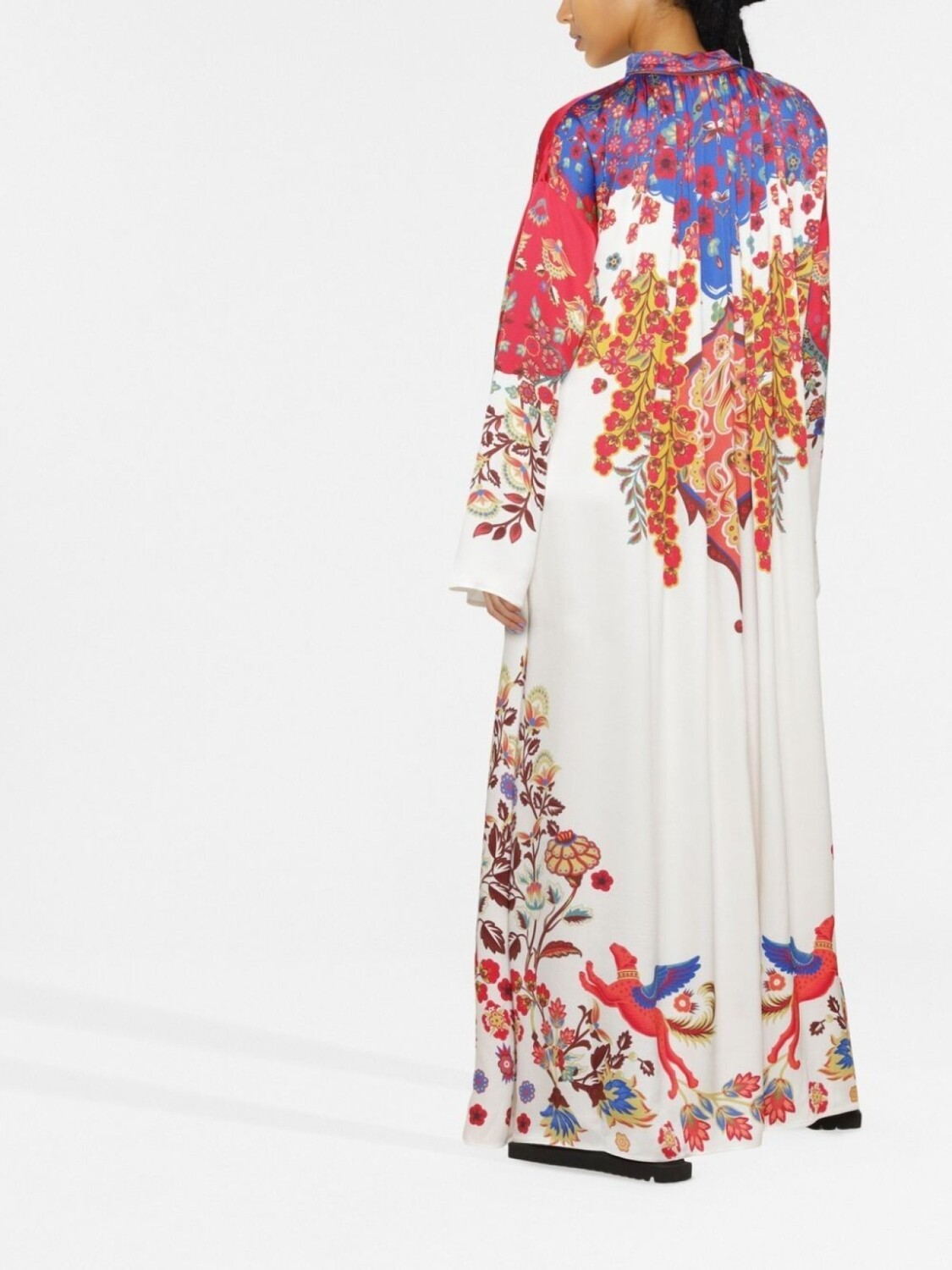 ETRO платье-туника с цветочным принтом, нейтральный цвет — фото 3