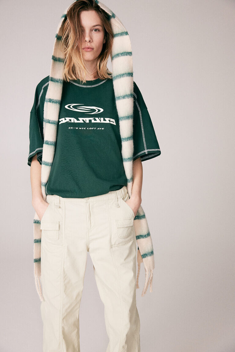 

Брюки-карго из парусины H&M, бежевый