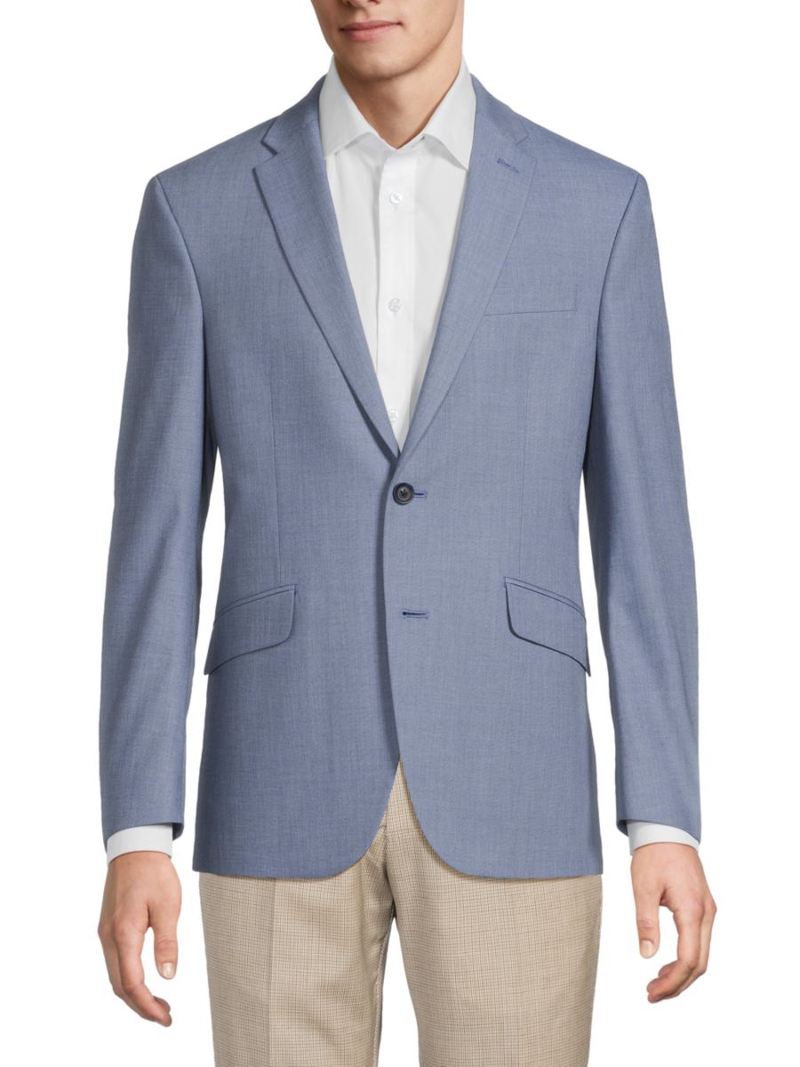

Спортивное пальто Sharkskin Slim Fit с двумя пуговицами Kenneth Cole, синий