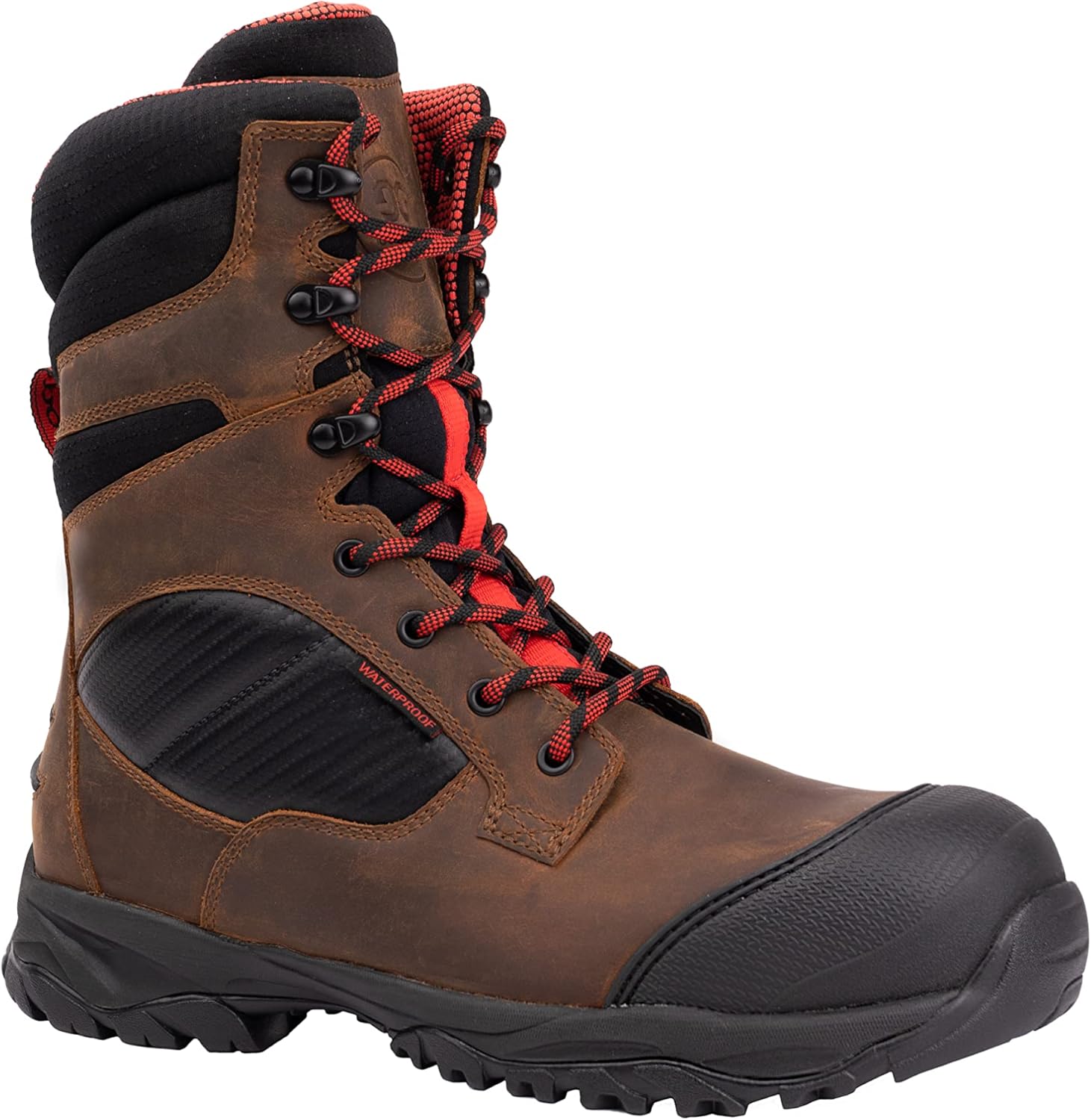 

Ботинки GOODVILLE для мужчин, прочные, водонепроницаемые, с защитой по стандарту ASTM-F2413 EH, Brown Crazy Horse