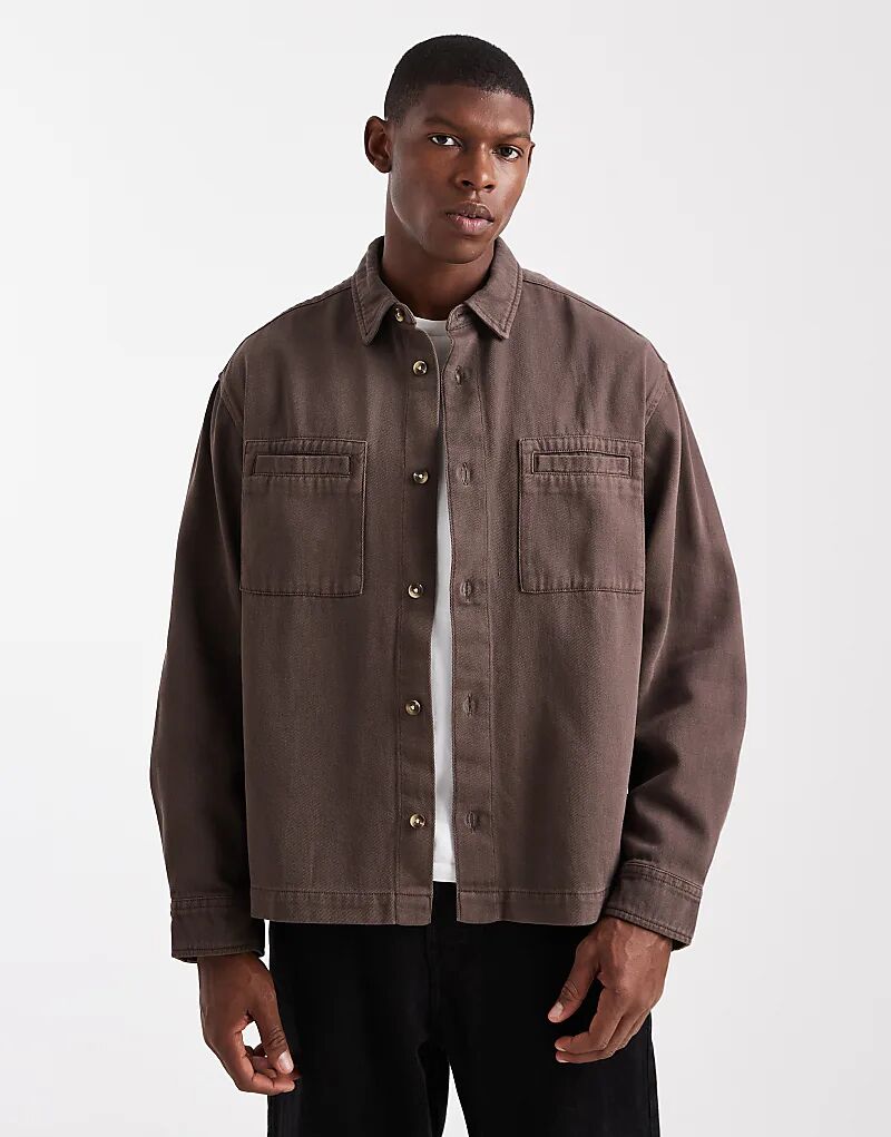 

Рубашка свободного кроя ASOS DESIGN коричневого цвета