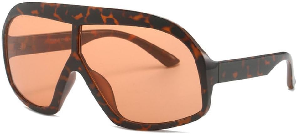 

Большие панк-солнцезащитные очки для женщин и мужчин, роскошные солнцезащитные очки-щитки для женщин, винтажные очки для активного отдыха, защита от УФ-излучения UV400 HHZZYVY, Leopard-orange