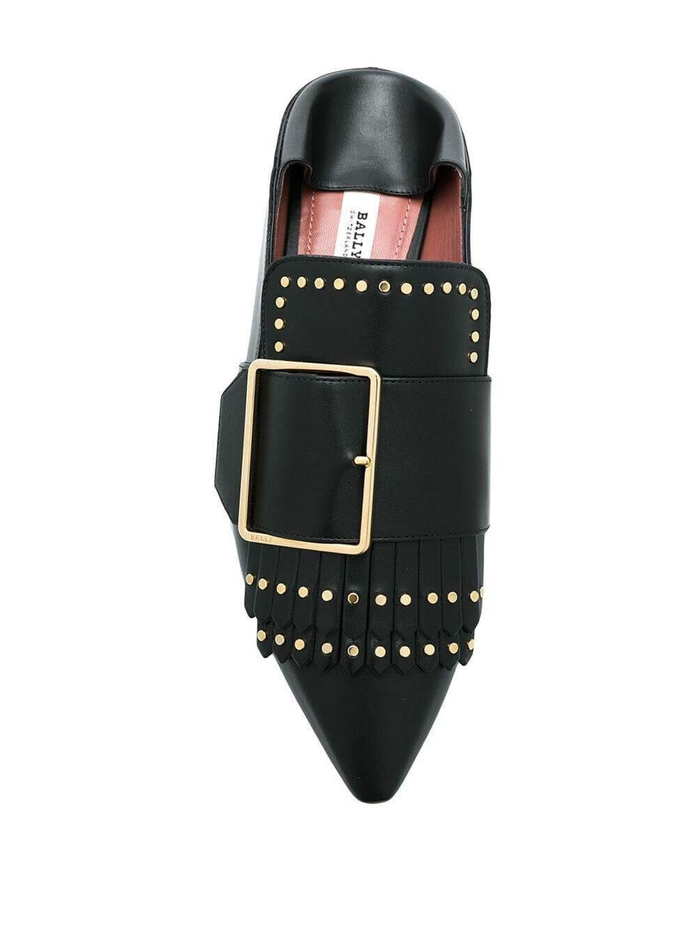 Женские черные кожаные туфли Bally Hamelia 6223325 с шипами, мультиколор