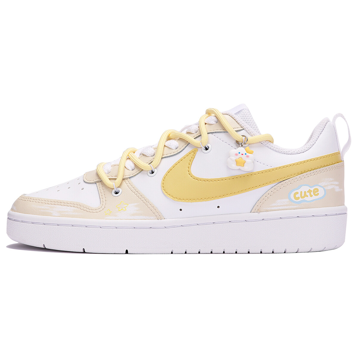 

Женские кроссовки для скейтбординга Nike Court Borough, White/Yellow