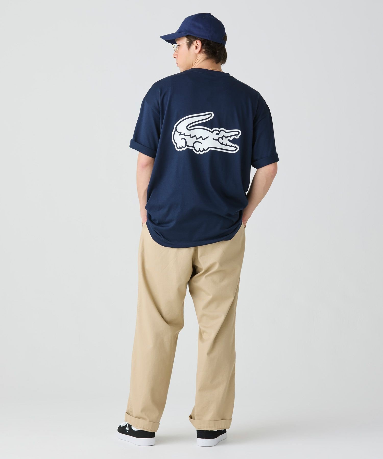 Футболка LACOSTE с увеличенным принтом на спине, Navy — фото 2
