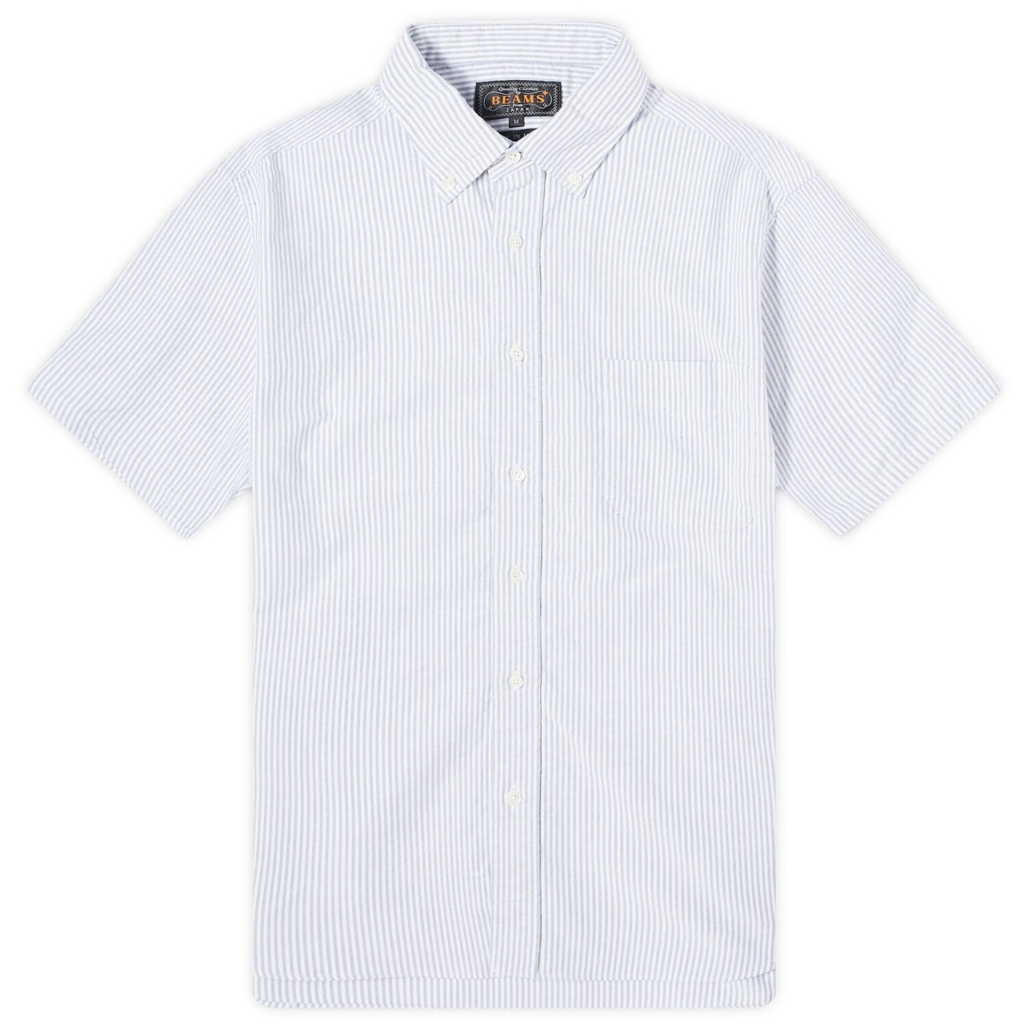 

Рубашка с коротким рукавом Beams Plus Button Down Short Sleeve Shirt, цвет Blue Candy Stripe