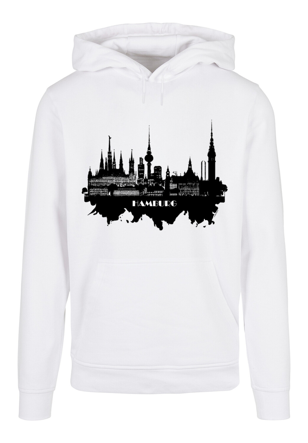 

Пуловер F4NT4STIC Basic Hoodie Cities Collection Hamburg skyline, белый