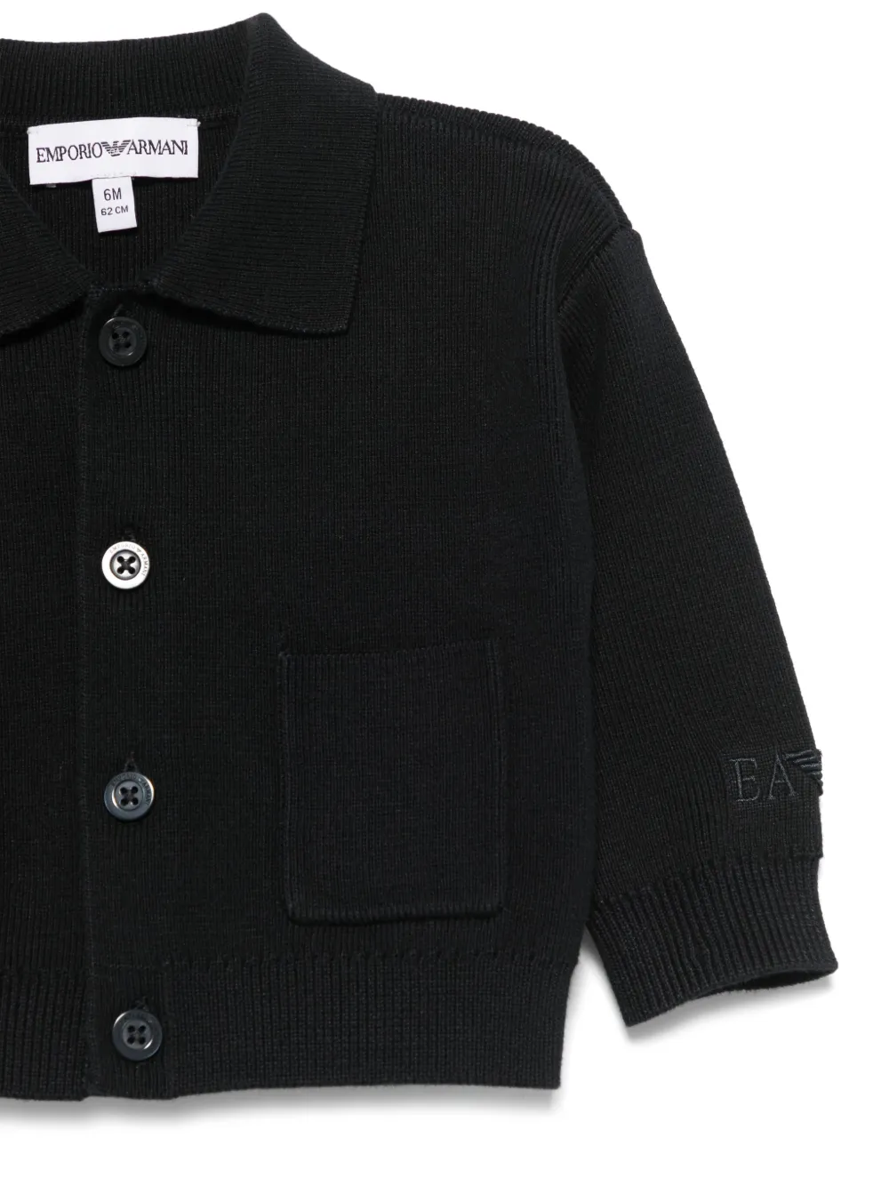 Кардиган с вышитым логотипом Emporio Armani Kids, синий — фото 3