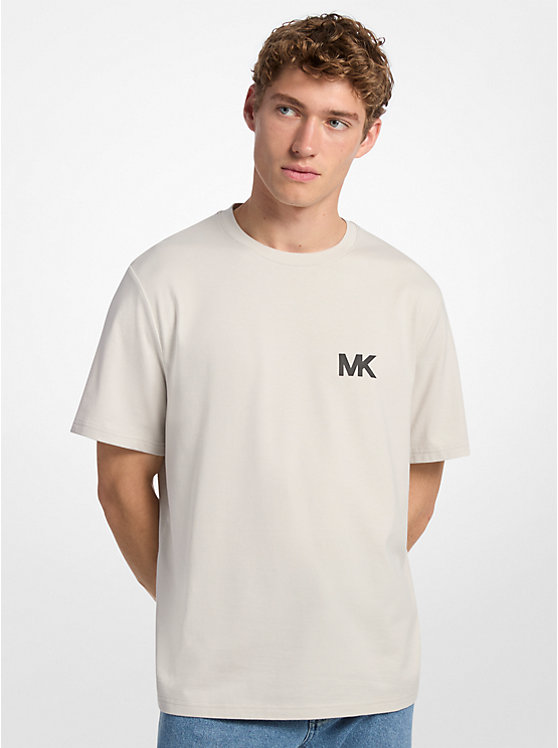 

Хлопковая футболка с нашивкой-логотипом Michael Kors, серый