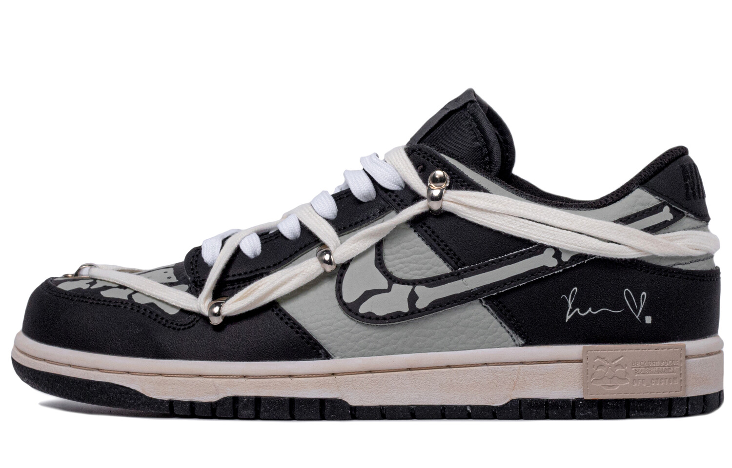 

Кроссовки Nike Dunk Skateboarding Shoes Women's Low-top Black/grey/white/brown, серый