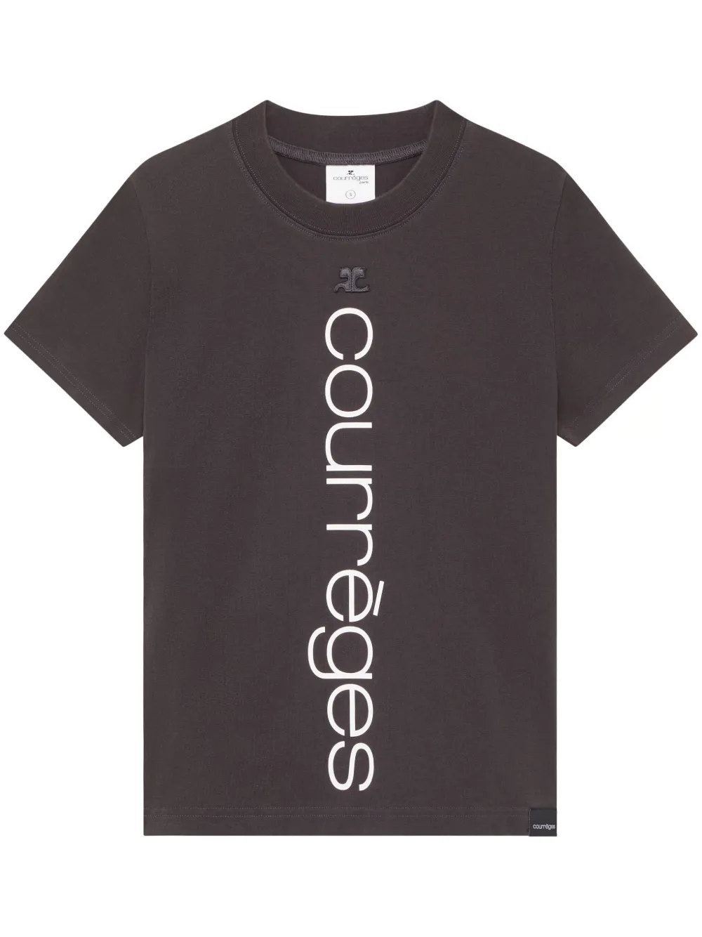 

Футболка из органического хлопка с логотипом Courrèges, серый