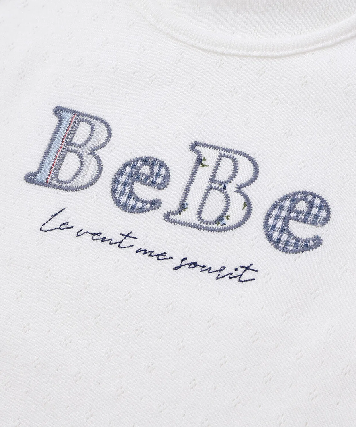 Футболка с вышивкой логотипа BeBe baby, хлопок 100%, розовая — фото 3