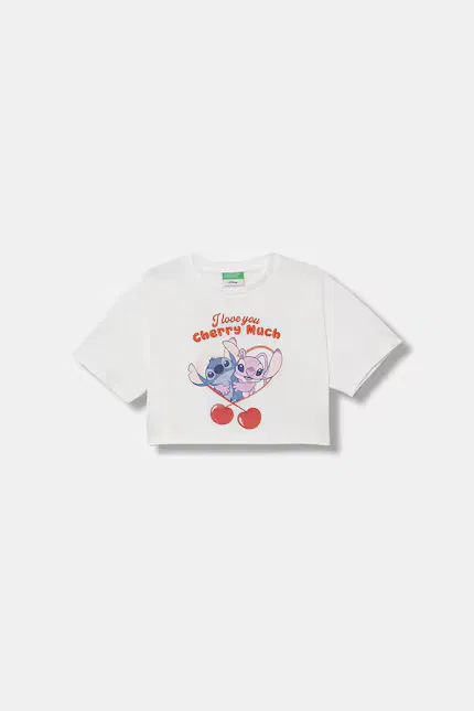 Футболка с принтом Disney United Colors of Benetton, белый