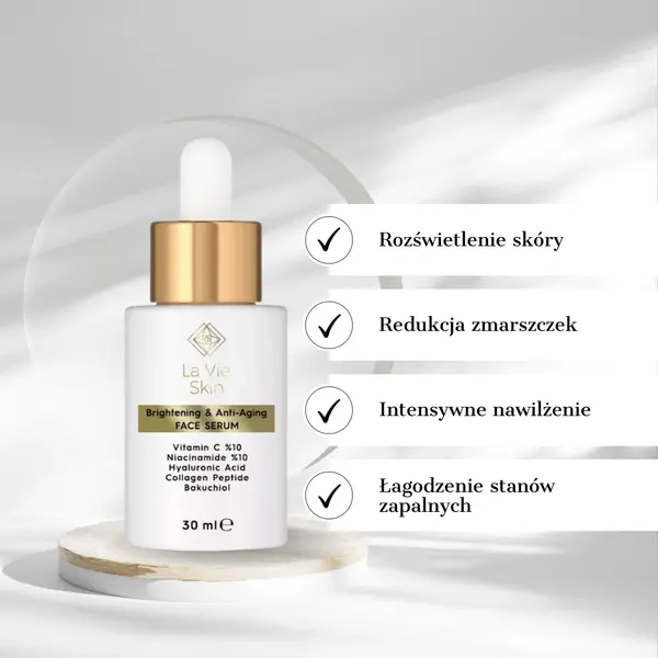 Сыворотка La Vie Skin — Для лица с витамином С, гиалуроновой кислотой, коллагеном и ниацинамидом, Brightening &, 30 мл — фото 3